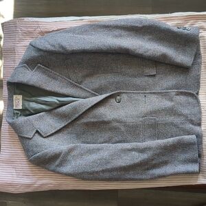 Vintage Wool Jacket Lined Gray Grey Mauve